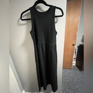 Black tank midi dress with pockets